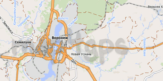 Карта Воронежской области для City Guide