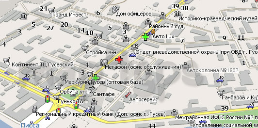 Карта Гусев Навител