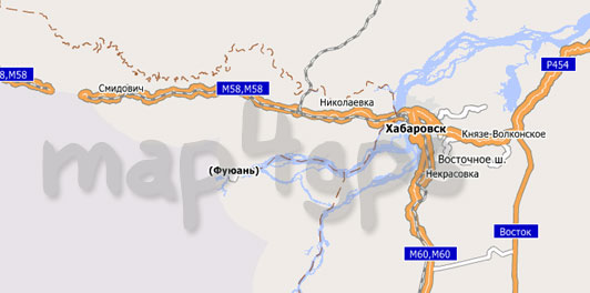 Карта Хабаровского края для City Guide