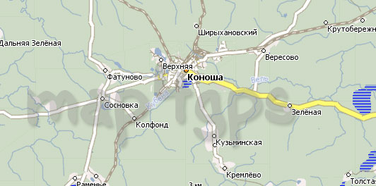 Карта Коношский р-н Навител