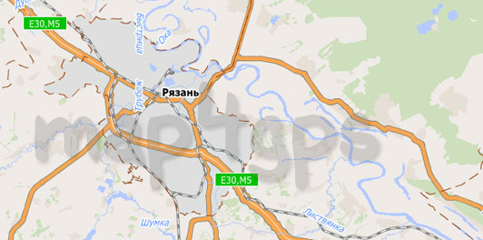 Карта Рязанской области для City Guide
