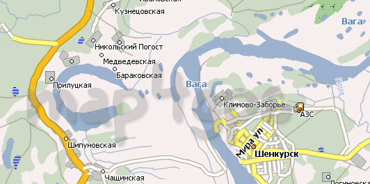 Карта Шенкурский р-н Навител