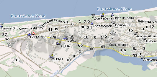 Карта Светлогорска Навител