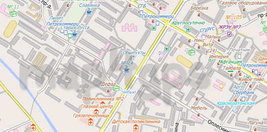 Карта Ухта City Guide