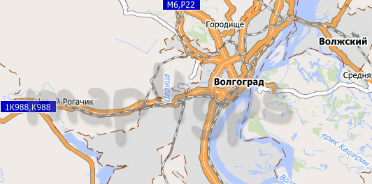 Карта Волгоградской области для City Guide