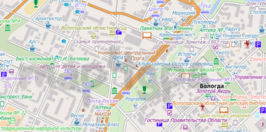 Карта Вологды для City Guide