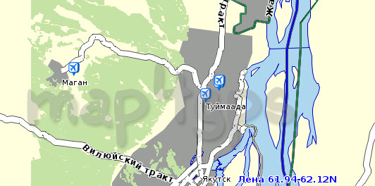 Карта Саха (Якутия) для City Guide